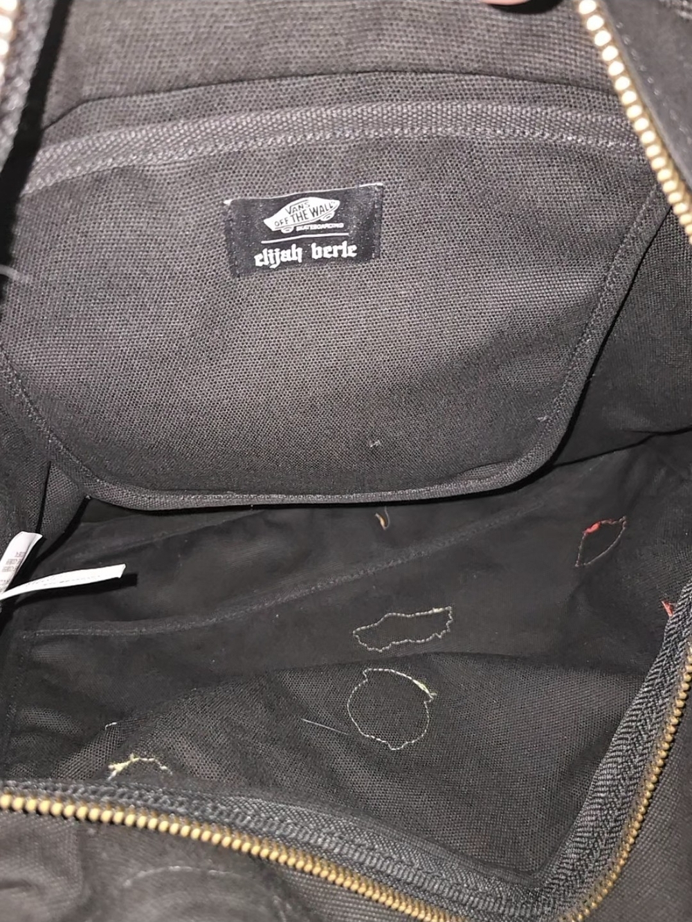 Elijah Berle Vans Black Canvas Tote with Patches - Picture 3 of 3